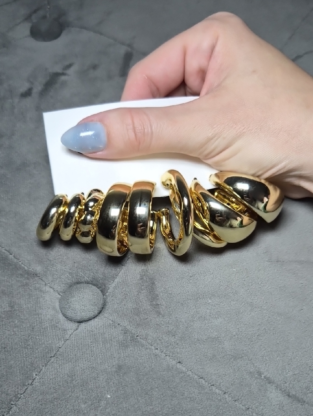 Gold-Tone Chunky Hoop Earring Set - Womens Costume Jewelry Lightweight